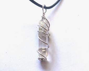Silver Wire Wrapped Crystal chocker