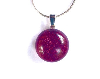 Small Round Dichroic Glass Pendant.