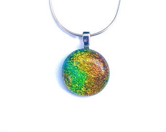 Dichroic glass pendant.