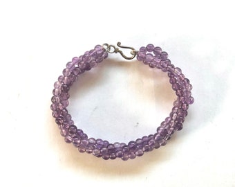 Amethyst Bracelet with Sterling Silver Clasp