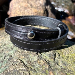 Project Transaction - Double Wrap Leather Wristband - Leather Wrap Cuff - Double Wrap Leather Bracelet - Mens Double Wrap Cuff - Women Cuff