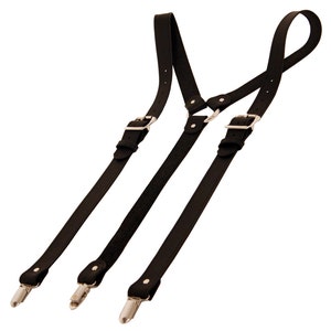 Black Leather Suspenders image 3