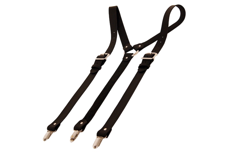 Black Leather Suspenders image 3