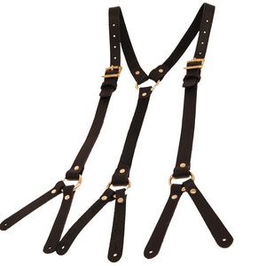 Black Leather Suspenders image 4