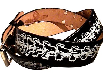 Vertebrae Bones Leather Belt