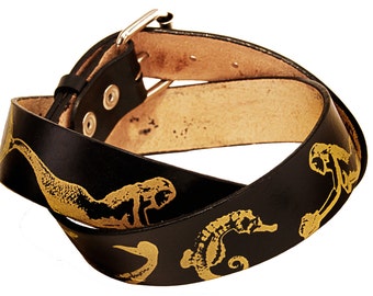 Mermaid and Sea Creatures Leather Belt