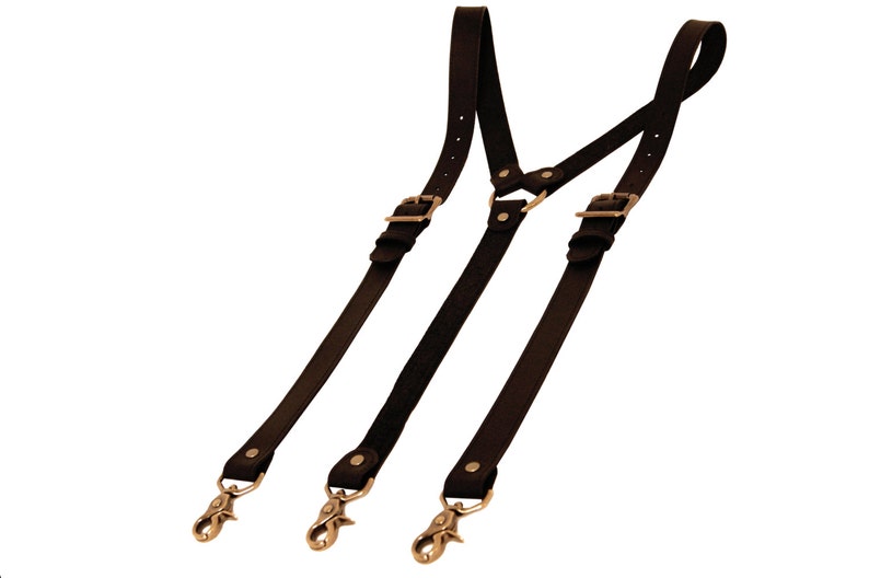 Black Leather Suspenders image 2