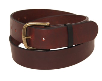 Latigo Leather Belt - Black or Burgundy