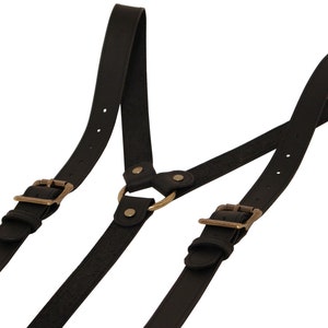 Black Leather Suspenders - Leather Suspenders - Leather Suspenders Men - Black Suspenders Women