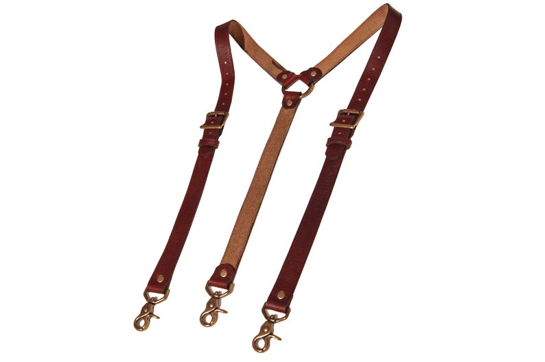Red Leather Suspenders image 2