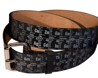 Periodic Table of Elements Leather Belt