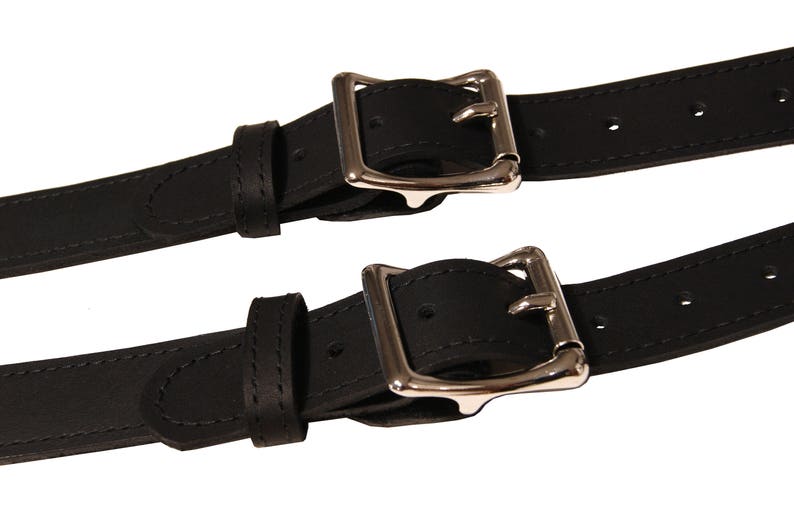 Black Leather Suspenders image 8