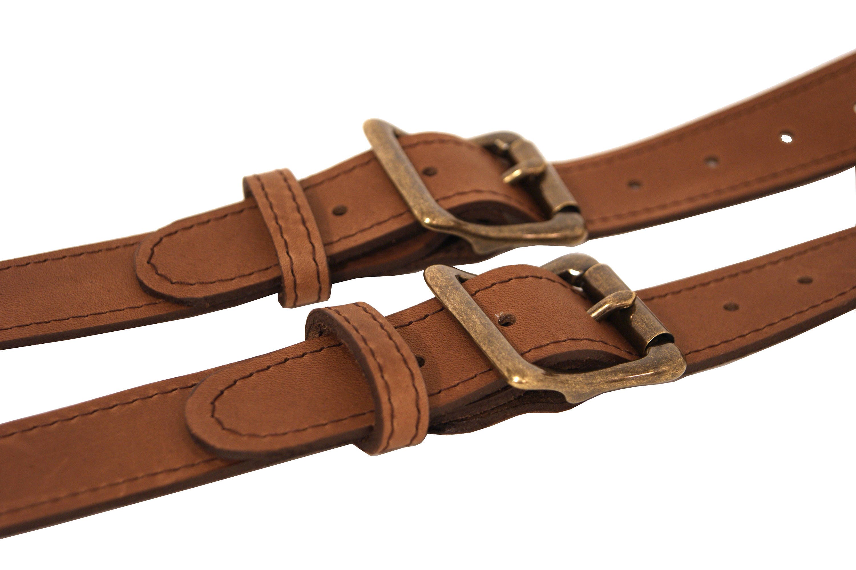 Brown Leather Suspenders Etsy