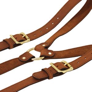 Brown Leather Suspenders