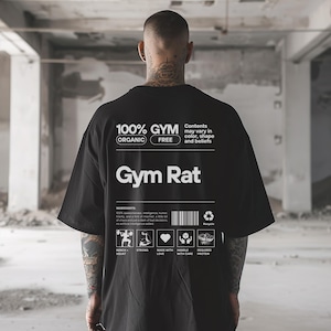 Gym Rat Gym Pump Cover T Shirt, Funny Gym Shirt for Workout, Gym Gifts, Weight Lifting Gifts, Oversized Tee
