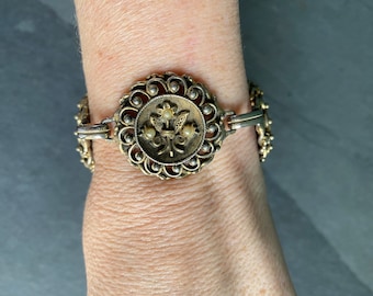 Vintage Gold Victorian Pearl Bracelet