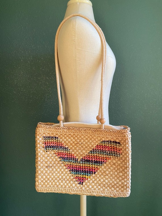 Vintage Straw Woven Bag / Vintage Straw Handbag / 