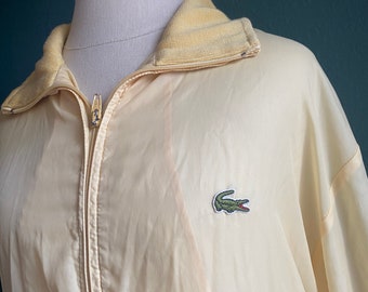 Vintage 70's Izod Lacoste Men Blue Bomber RARE Red White RINGER
