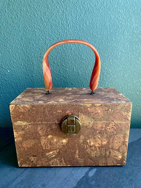 Vintage Wooden Box Purse Hello Beautiful / Burl Wo