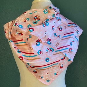 Vintage Made in Japan Cherry Blossom scarf • head scarf • cherry blossoms • pink