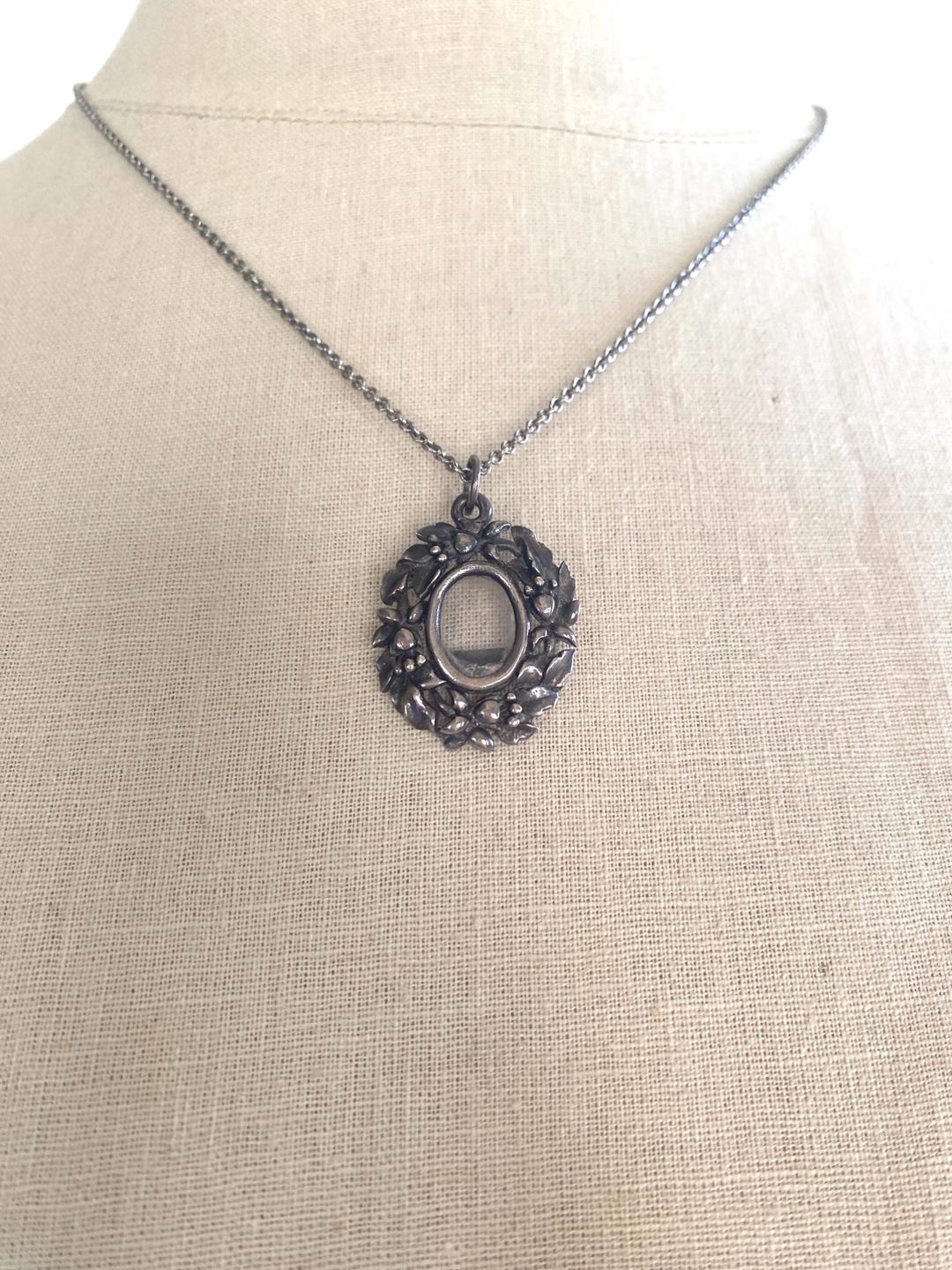 Vintage Open Locket Picture Frame Pendant Sterling Silver Stamped - Etsy