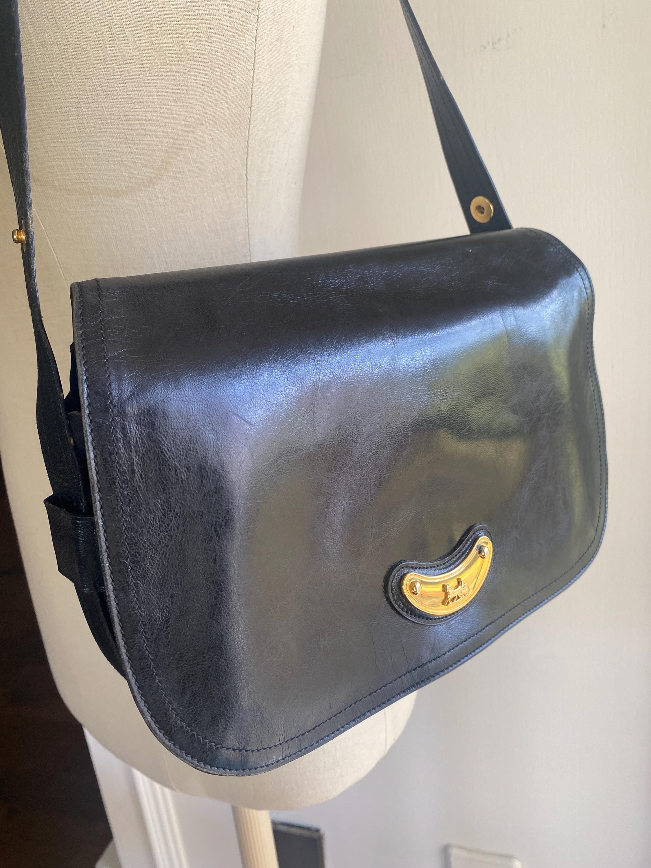Celine Vintage Black Leather Bag - Etsy