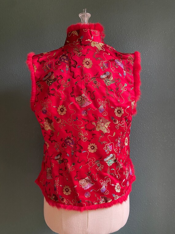Vintage Adrienne Landau Size Medium Red Vest / As… - image 5