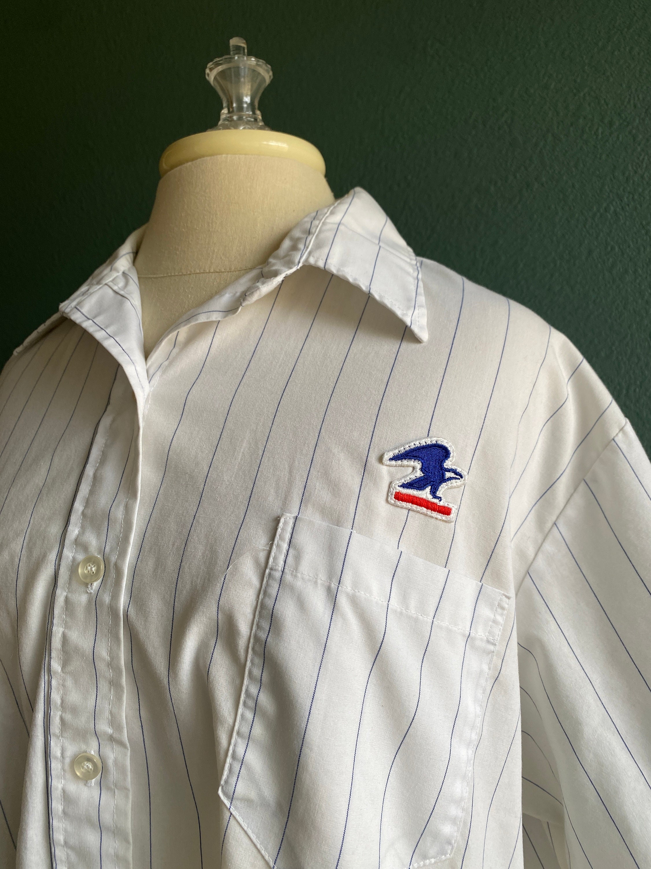Vintage USPS Postal Service Shirt 60's 70's / Striped Postal
