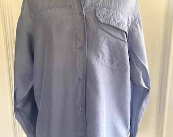90’s 100% Silk periwinkle blue shirt by The Limited