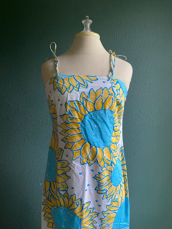 Vintage Lilly Pulitzer Sunflower Dress / Column Dr