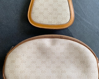 Authentic GUCCI 70’s two piece set GG logo neutral wallet
