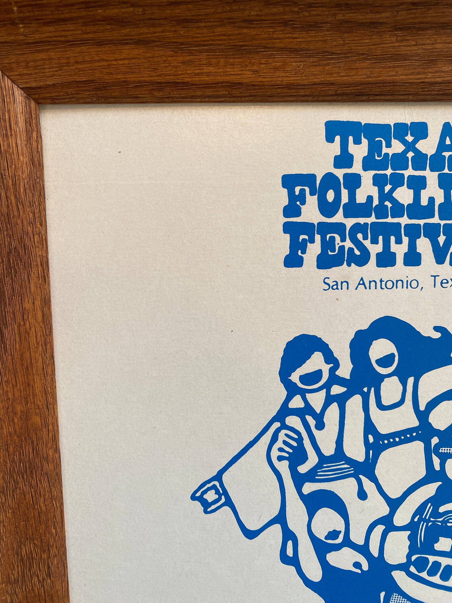 Vintage Texas Folk Life Festival Poster Framed / Vintage Poster