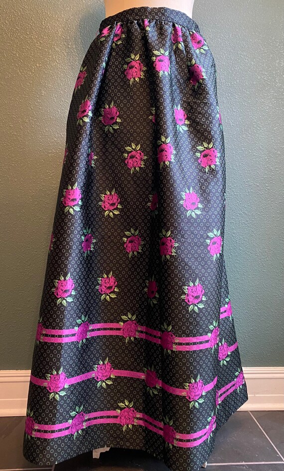 Designer Victor Costa Maxi Taffeta skirt • floral… - image 3