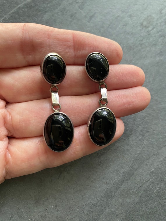 Vintage Nakai Sterling Silver Black Onyx earrings