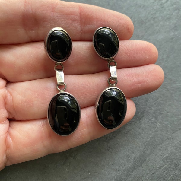 Vintage Nakai Sterling Silver Black Onyx earrings