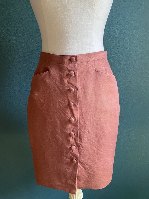 Vintage 90s Express skirt / Mini skirt / Linen Ski