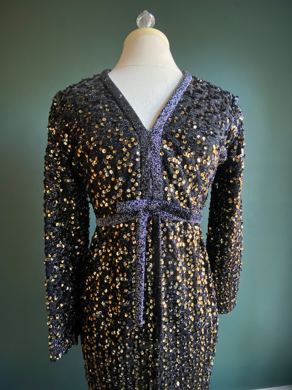 Vintage Fred Pearlburg Gown / Sequin Dress / Sequ… - image 1