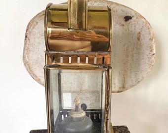 Brass Beveled Glass Railway Oil Kerosene Lantern Ship Nautical Rail Road Lamp