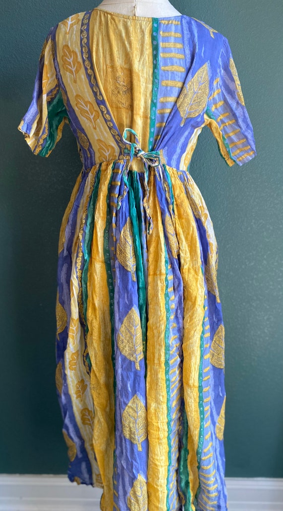 1990s vintage broom stick dress • sun and leaves … - image 3