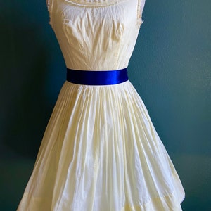 Vintage Authentic 1950&#39;s Yellow Dress/ by Tailored Junior / Cotton Dress / Sun Dress / Belted Dress