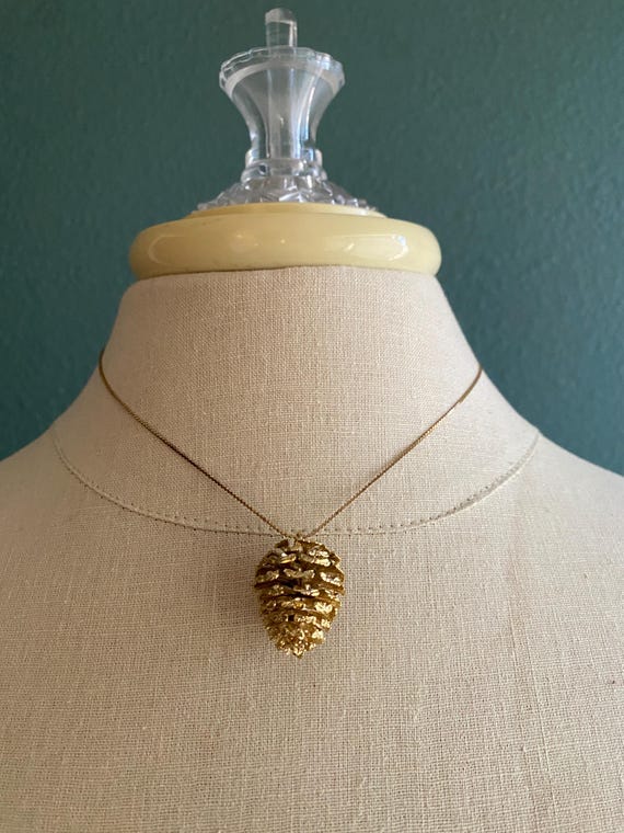 Gold dipped pine cone choker - image 2