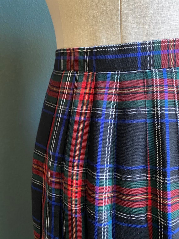 Vintage Pleated Maxi Skirt / Pleated Plaid Skirt … - image 4