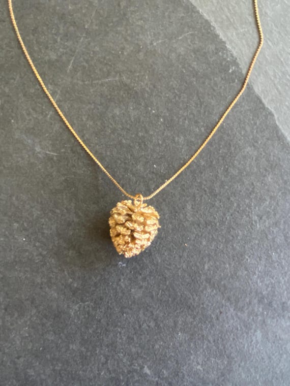 Gold dipped pine cone choker - image 4