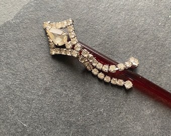 Vintage Edwardian Rhinestone Hair Pin/ Hair Stick
