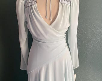 NWT 1982 CASADEI formal light blue dress with sequins / Deadstock