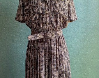 Belted Shirt Dress | Etsy