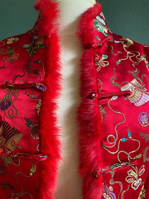 Vintage Adrienne Landau Size Medium Red Vest / As… - image 4