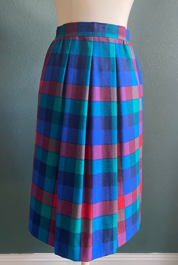 Vintage Pendleton wool skirt • made in USA • plaid