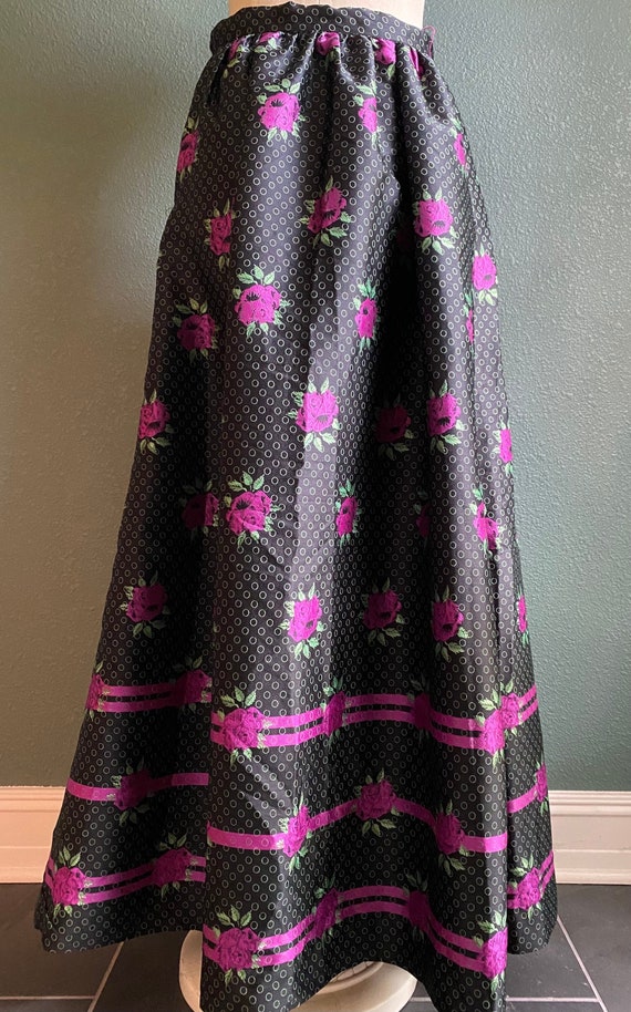 Designer Victor Costa Maxi Taffeta skirt • floral 