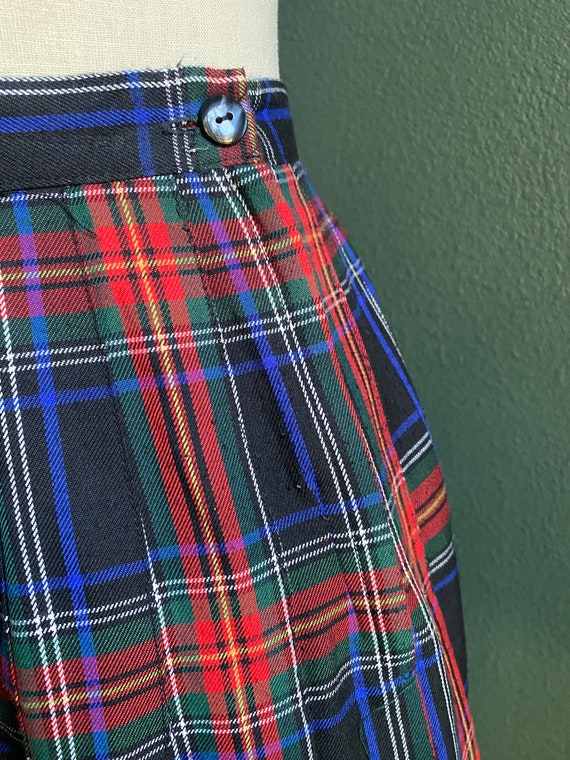 Vintage Pleated Maxi Skirt / Pleated Plaid Skirt … - image 3